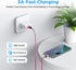 etguuds Pink USB C Cable 3.3ft Fast Charging, 2-Pack Type C Cable Braided USB to USB C Cable Compatible with Samsung Galaxy S23 S22 S21 S20 S10 S1...