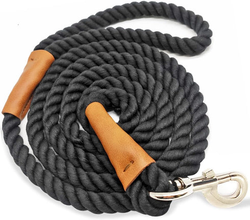 6 FT Rope Dog Leash, Soft Strong Braided Leash with Leather Tailor Connection Pet Leash for Small Medium Large Dogs...