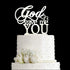 God Gave Me You Wedding Cake Topper for Wedding/Engagement/Marriage Party Decorations (Mirror Silvery Acrylic)...