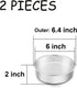TeamFar 6 Inch Cake Pan, 2 Pcs Round Tier Cake Pan Set Stainless Steel for Baking Steaming Serving, Fit in Oven Pot Air Fryer, Healthy & Heavy Dut...