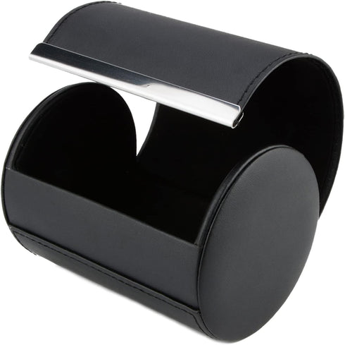 Neck Tie Box Formal Cylinder Men's Classy Necktie Travel Storage Case (Black)...