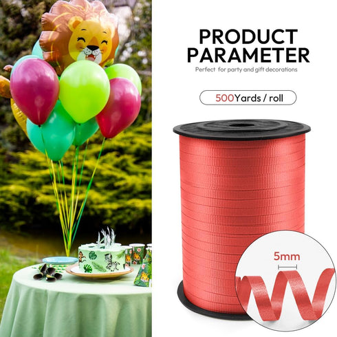 500 Yards Curling Ribbon with Spool, 1/5" Wide Crimped Texture Curling Ribbons - Perfect for Gift Box Wrapping, Florist Flowers, Birthday Party De...