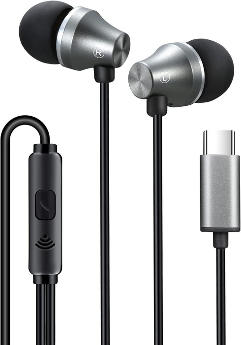 iRAG A101C USB C Headphones Earbuds with Microphone - Wired Type C Plug in in-Ear Earphones for Samsung Galaxy, Google Pixel and Most USB C Device...