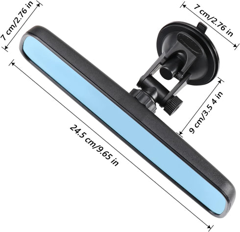Rear View Mirror?Anti-Glare HD Blue Mirror Universal Car Interior Rearview Mirror with Adjustable Suction Cup, Car Mirror for RV Marine Auto Boat ...