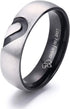 LAVUMO Matching Promise Rings for Couples Love You Forever Wedding Bands Sets for Him and Her Half Heart Rings Stainless Steel 6mm with Box Comfor...