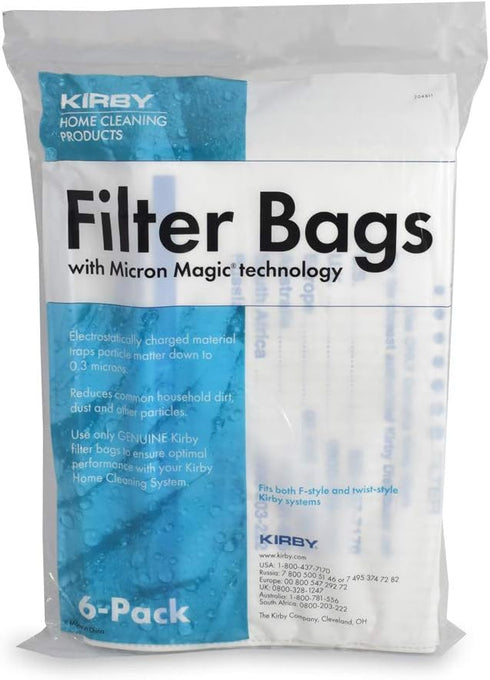 Kirby 204811 Filter Bag Six Pack Micron Magic HEPA (6 Bags Plus 2 Belts)...