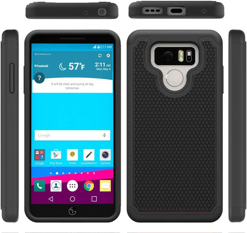 Phone Case for LG G6 with Tempered Glass Screen Protector Cover and Cell Accessories Slim Hard Hybrid Rugged Heavy Duty Silicone LGG6 ThinQ LG6 Th...