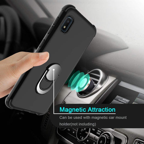 Compatible with Galaxy A10e Case with Soft TPU Screen Protector, Ring Magnetic Holder Kickstand Shockproof Protective Phone Cover Case for Samsung...