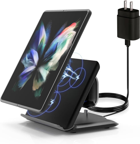 for Samsung Galaxy Z-Fold Wireless Charger: 2 in 1 Fast Wireless Charging Station for Galaxy Z Fold 6/5/4/3, 3-Coils Charging Stand for Galaxy Bud...