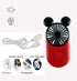 Cute Personal Mini Fan, Handheld & Portable USB Rechargeable Fan with Beautiful LED Light, 3 Adjustable Speeds, Portable Holder, for Indoor Or Out...