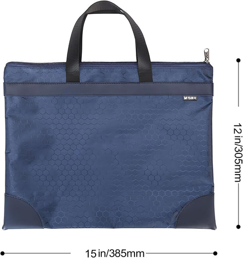 M&G Zipper Pouch with Handle 12x15 in Large Pocket File Bag, A4 Foldable Document Storage Bag for Office Carrying Paper Files Books Filing Folder ...