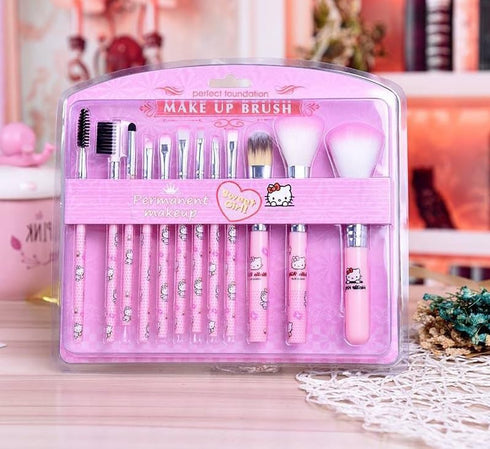 Brushes Set, Kitty Cat Makeup Brushes Set - 12pcs Kitty Cat Gift Makeup Brush Set for Girl And For Hello, Kitty Fans...