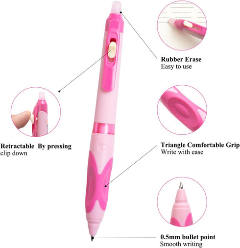 M&G 6 PCS Retractable Erasable Gel Pens,Black Ink Gel Pens Make Mistakes Disappear, Premium Comfort Grip Note Taking and Crossword Puzzles...