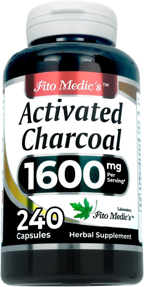 FITO MEDIC'S Lab | activated charcoal pills| 1600 mg per serving | 240 Caps | activated charcoal | charcoal capsules| charcoal pills| Ultra high A...