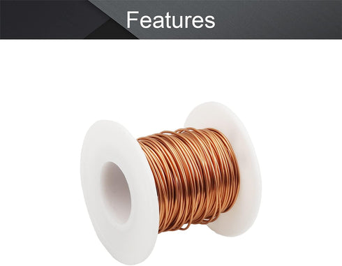 Fielect 20 AWG Magnet Wire 0.8mm/0.0314" Dia Magnet Wire Enameled Copper Wire Winding Coil Wire 49.2Ft Length Temperature Rating 155? Widely Used ...