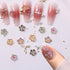 50Pcs Flower Nail Charms 3D Lovely Flower Charms Nail Rhinestones Gold Edge Glaze Design Resin Nail Jewels Colorful Floral Nail Art Charms Supplie...