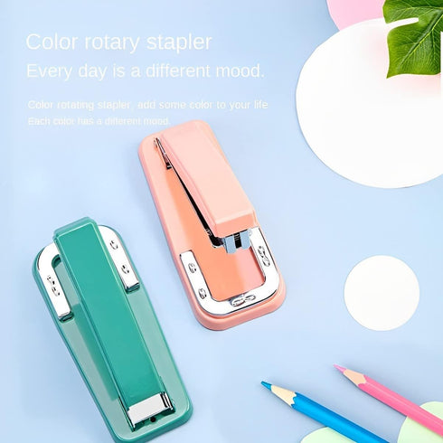 Swing-Arm Swivel Stapler, 360 Degree Rotate Desktop Staplers for Booklet or Book Binding,Metal Base,20-25 Sheet Capacity,24/6 Staple...