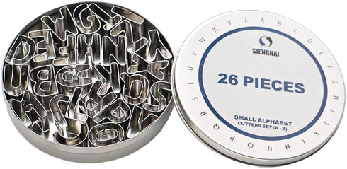 SurgeHai 26-Piece Small Alphabet Cutters Set (A - Z), Stainless Steel Decorating Tools Letters Fondant Cutters...