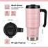HAUSHOF 24 oz Travel Mug, Stainless Double Wall Vacuum Insulated Tumbler with Handle & Spill Proof Twist On Flip Lid and Wide Mouth, BPA Free (Pin...
