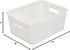 Simplify Small Resin Wicker Tote | Storage Bin | Plastic Organizer | Carrying Handles | Bathroom | Pantry | Accessories | Cleaning Products | Whit...