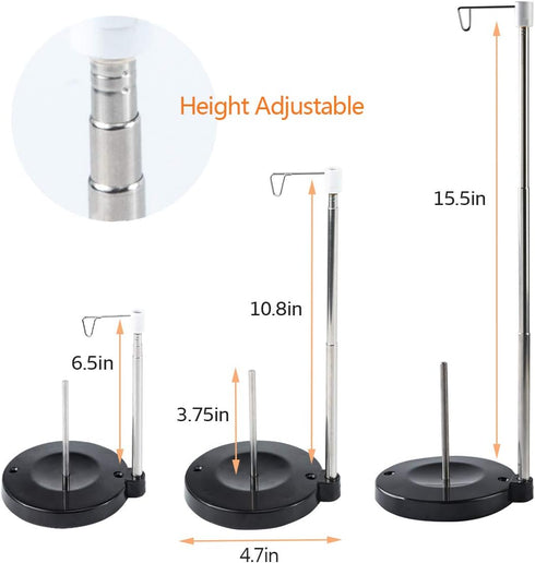Sew Tech Adjustable Cone Thread Stand Spool Holder for Sewing Machine Embroidery Quilting Serger Machines, Single Thread Stand for Smoother Feed, ...