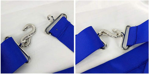 Masonic Master Mason Blue Lodge Apron White Cloth Blue Grosgrain Ribbon Border...