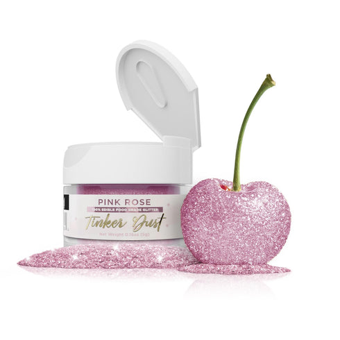 Bakell - Pink Rose Tinker Dust (5g, 1x Jar) Edible Glitter for Food, Desserts, and Beverages!...