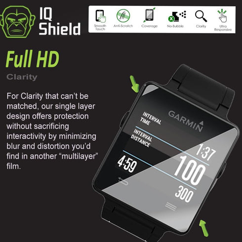 IQShield Screen Protector Compatible with Garmin Vivoactive (2015)(6-Pack) Anti-Bubble Clear TPU Film...