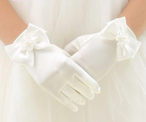 DreamHigh Wedding Flower Girl's Stretch Satin Dress Gloves...