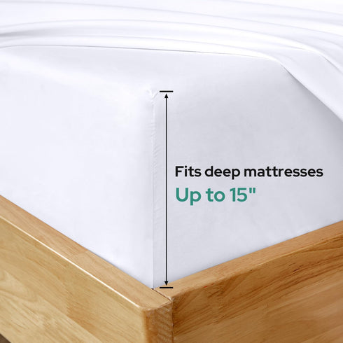 HOMEIDEAS Queen Size Bed Sheets - 6 Piece Set (White) - Extra Soft Brushed Microfiber 1800 Bedding Sheets, Deep Pocket, Wrinkle & Fade Free...