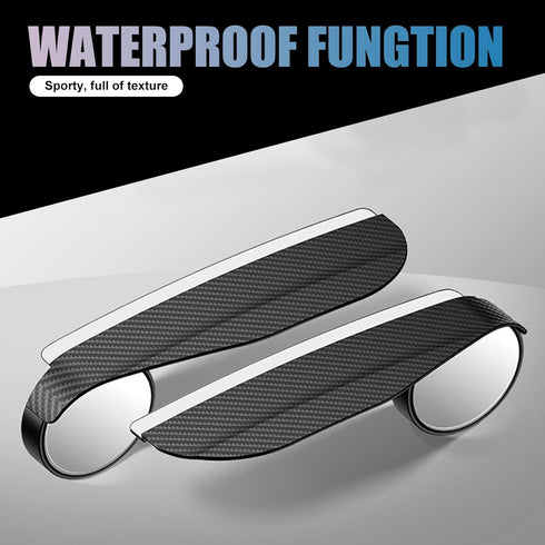 Pack-2 Car Rearview Mirror Rain Eyebrow, 2-in-1 Blind Spot Mirror, Universal Automobile Auxiliary Mirror, for Most Cars, Trucks and Vans (Carbon F...