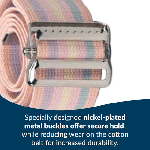 TIDI Posey Gait Belt, Pastel, Long, 74” – Walking Belt & Gait Belt – Quantity: 1 – Medical Supplies for Nurses, Physical Therapy & Home Care (6531...