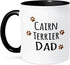 3dRose Cairn Terrier Dog Dad-Doggie by Breed-Brown Muddy paw Prints Love Mug, 11 oz, Black...