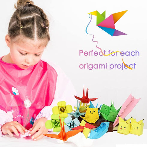 Origami Paper, Pack of 200 Sheets - 20 Vivid Colors - Double Sided - 6 Inch Square, Easy Fold Paper for Kids Adult Beginners Training Arts & Craft...