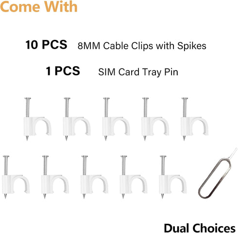70PCS Cable Clips Set with 3M Adhesive and Nails, Upgraded Wire Holders for Cable Management, Desk & Wall Organizer for Ethernet, Car, Dash Cam, C...