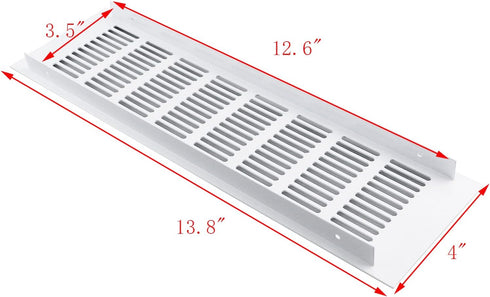 Geesatis 13.8 x 4 inch / 350 x 100 mm Rectangle Shape Mesh Air Vent for Cabinet Shoe Cabinet Hardware Accessories Ventilation Cover, with Mounting...