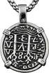 Piece of Eight Coin Pendant Necklace Pirate Spanish Jewelry + 316L Stainless Steel Chain...