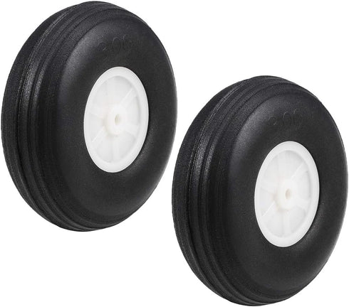 uxcell Tire and Wheel Sets for RC Car Airplane,PU Sponge Tire with Plastic Hub,3" 2pcs...