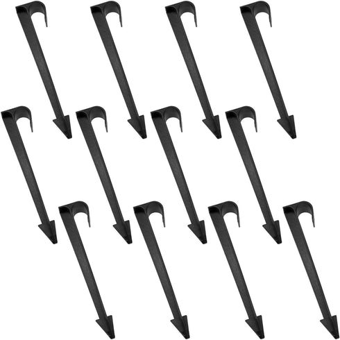 Garden soak hose holds anchor piles Drip irrigation emitter pile Outdoor drip hose support rod fittings black Ideal for robotic mowers -12pcs...