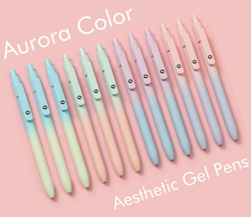 12 Pack Gel Pens Cute Pens Medium Point 0.7mm Pen Black Ink Pens for Journaling Aesthetic Pens Gel Pens School Supplies Black Pens Gel Ink Pen Off...