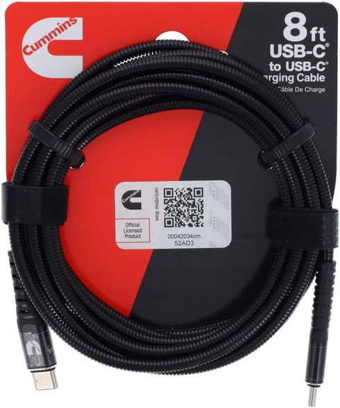 Cummins Long Charging Cable USB C to USB-C CMN5030 Flex Cable to Power Most Android(R) Devices - 8ft...