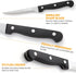 KITWARE Steak Knives Set in Gift Box,4.5 inch Sharp Steak Knives Set of 6, Serrated Edge Knife with Black Handle,Stainless Steel Knifes for Bread,...