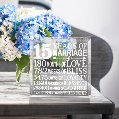 KATE POSH - Fifteen (15) Years of Marriage - Our 15th Anniversary Keepsake & Paperweight...