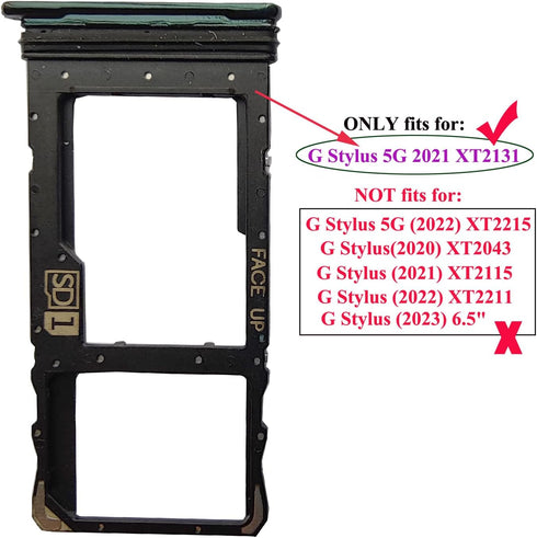 for Moto G Stylus 5G 2021 Micro SD Card Tray,Single Sim Card Tray Slot Holder Replacement for Motorola Moto G Stylus 5G 2021 XT2131-1 XT2131-3 XT2...