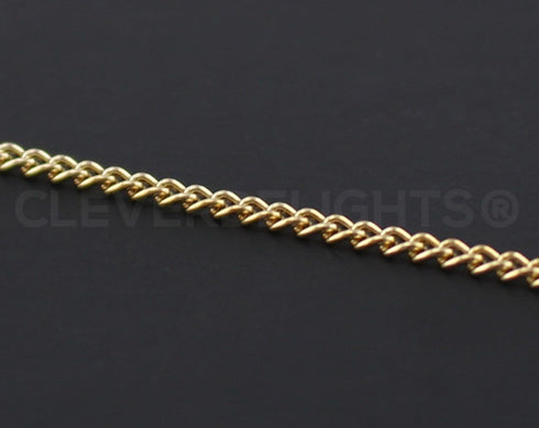 CleverDelights Curb Chain Spool - 2.2x3mm Link - Gold Color - 30 Feet - Bulk Chain...