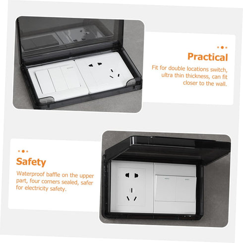 2pcs Cover Electrical Outlet Jackbox Outlet Covers Face Plate Panel Box Socket Cover Proof Outlet Cap Sticky Outlet Cover Box Abs...