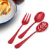 Serving Utensils Set, Red 5-Piece Hostess Set, Stainless Steel Silverware Flatware Cutlery Serving Set, Dishwasher Safe...