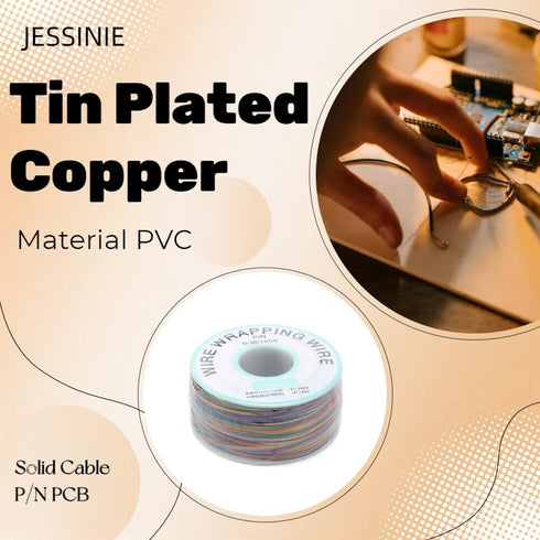 8-Color Electronic Wire DM-30-1000 Wire Wrapping Wire 30 AWG Single Core Wire Circuit Board OK Wire 30 Gauge 250M Tinned Copper Solid Cable P/N PC...