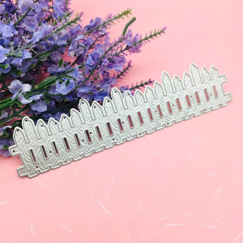 LZBRDY 1.6 by 6.4 Inch Wooden Fence Embossing Metal Cutting Dies for Scrapbooking Card Making Birthday Thanksgiving Christmas Craft Die Cuts Stenc...