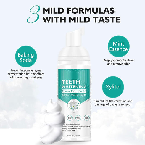 Foam Toothpaste, Whitening Toothpaste, Baking Soda Toothpaste, Ultra-fine Mousse Foam Deeply Cleaning Gums, for Great Oral Care & Whitening Result...